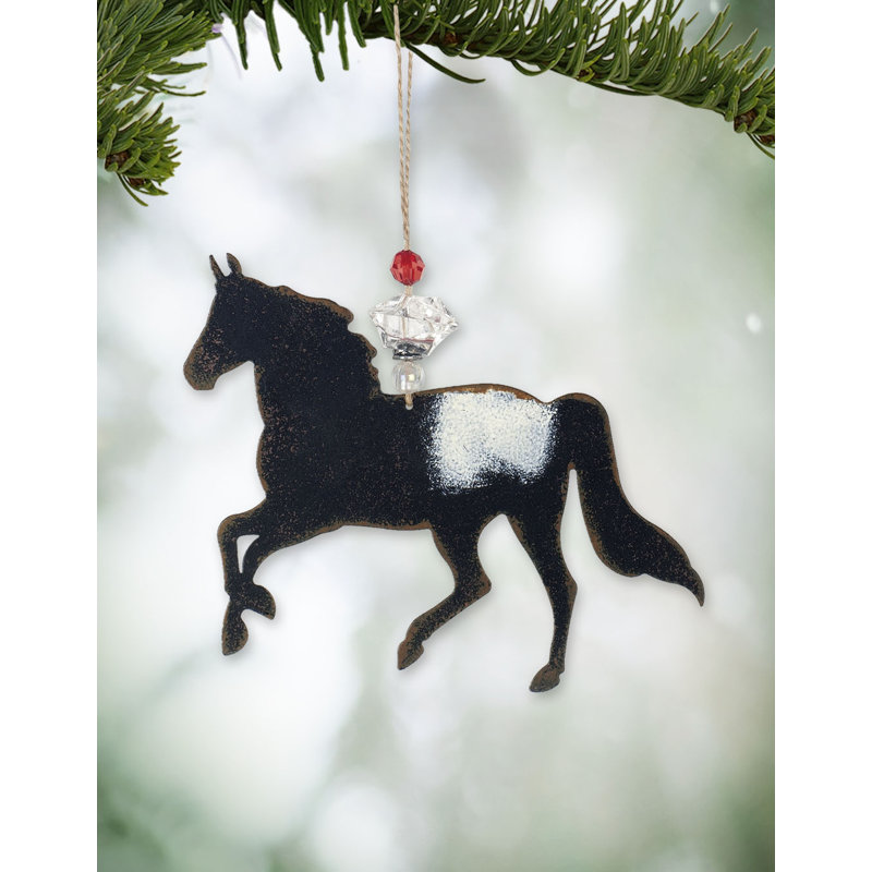 The Holiday Aisle® Black Horse Hanging Figurine Ornament Wayfair
